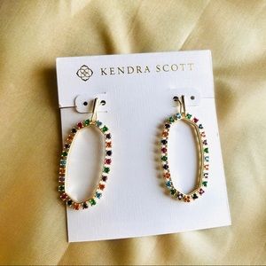 Kendra Scott Elle colorful crystals gold earrings